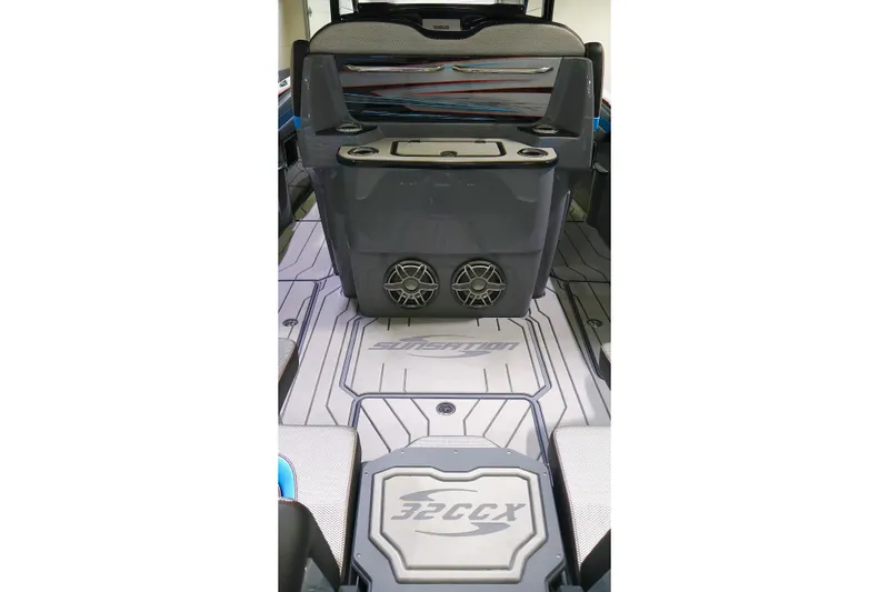 Slide: The Image of 2025 Sunsation 32 CCX boat interior with sleek design and modern features. - 20