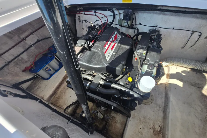 Slide: The Image of Engine compartment of a 1998 Donzi 28 ZX boat with MerCruiser engine. - 5