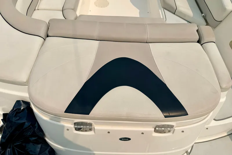 Slide: The Image of Luxurious seating on a 2012 Bryant 268 boat, featuring elegant upholstery design. - 95