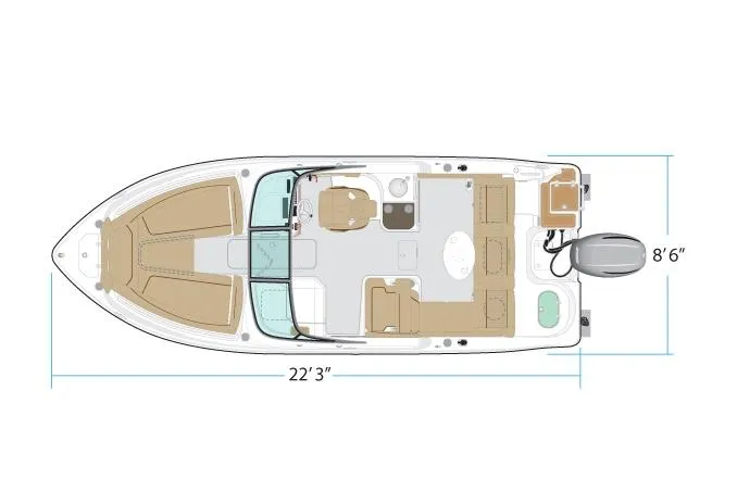 Slide: The Image of Manufacturer Provided Image: Top view of 2020 NauticStar 2302 Legacy Dual Console boat layout. - 8
