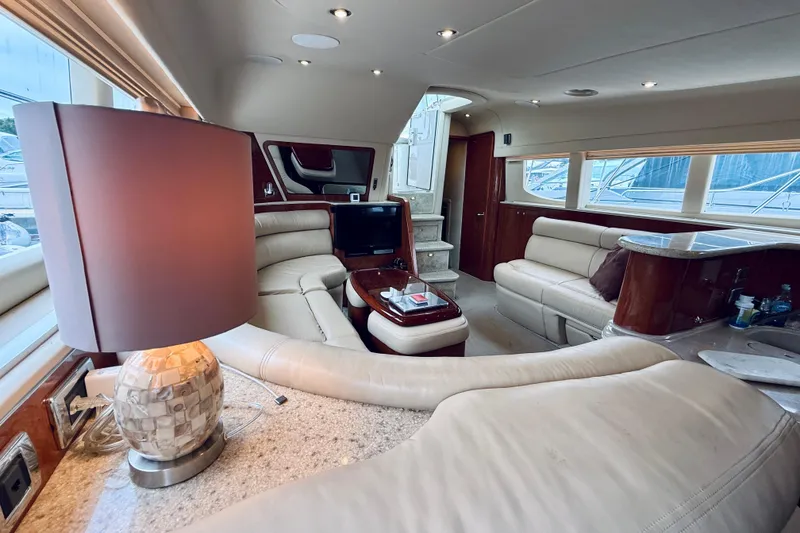 Slide: The Image of Luxurious interior of a 2003 Sea Ray 480 Motor Yacht with elegant seating and decor. - 40