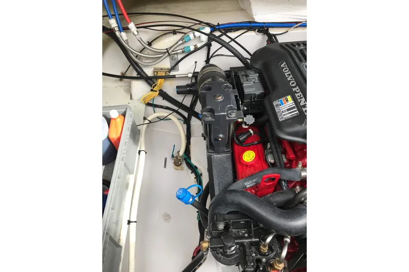 Slide: The Image of Engine compartment of 2007 Four Winns 278 Vista with Volvo Penta components and wiring. - 31