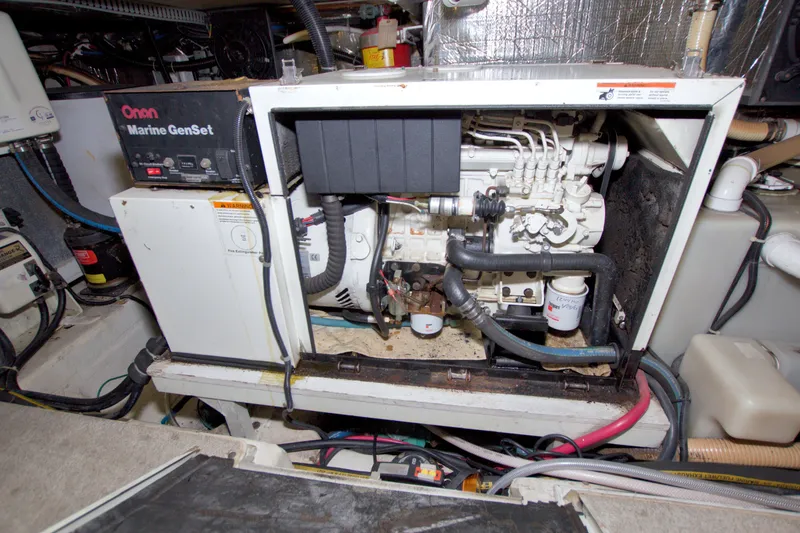 Slide: The Image of Engine room of 2001 Carver 466 Motor Yacht with Onan Marine GenSet. - 67