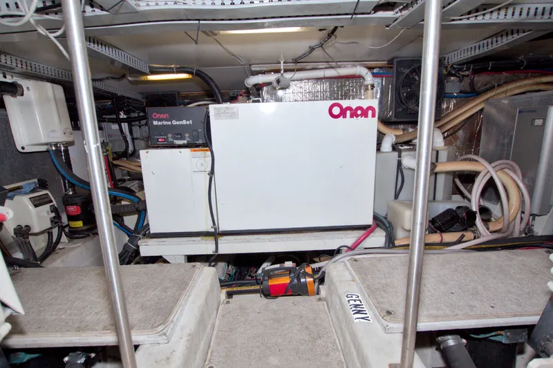Slide: The Image of Engine room of 2001 Carver 466 Motor Yacht with Onan Marine GenSet. - 66