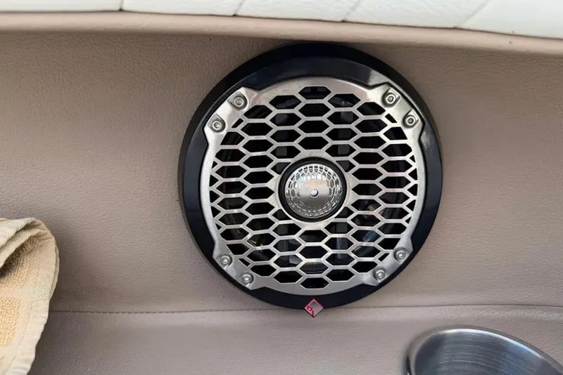 Slide: The Image of Close-up of a speaker in a 2008 Coblat 252 boat interior. - 13