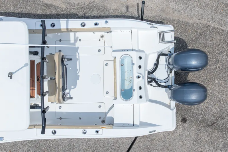 Slide: The Image of Top view of 2016 Sea Fox 266 Commander boat with dual engines. - 19
