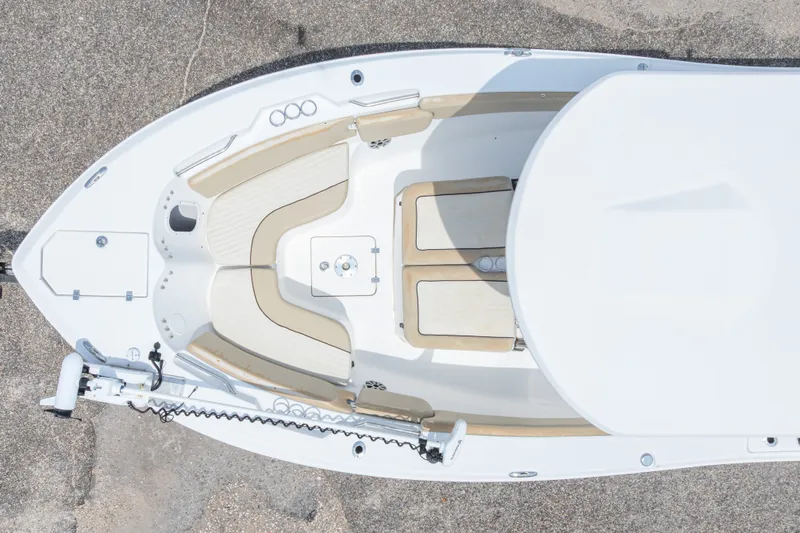 Slide: The Image of Overhead view of 2016 Sea Fox 266 Commander boat interior with seating and storage. - 18