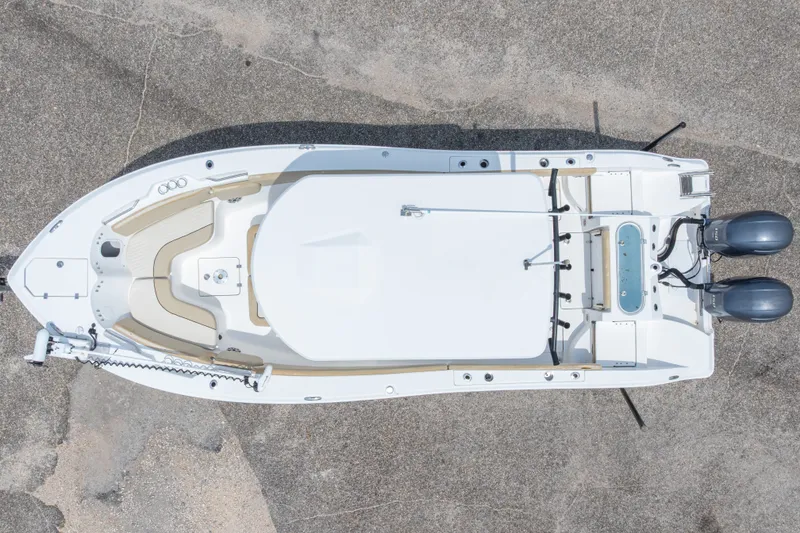 Slide: The Image of Overhead view of 2016 Sea Fox 266 Commander boat with dual engines. - 6