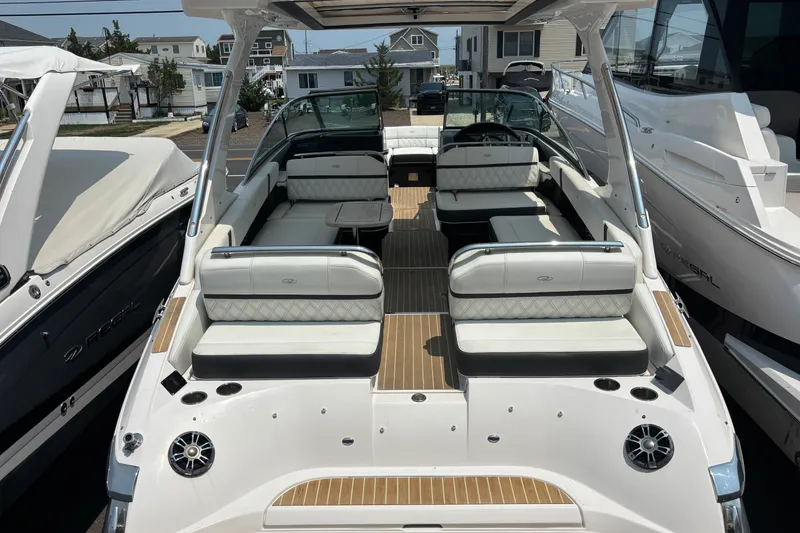 Slide: The Image of 2020 Regal 2800 Bowrider boat with spacious seating and elegant interior design. - 3