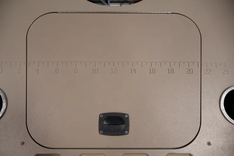 Slide: The Image of Bennington 2075 GS 2012 boat deck with built-in measuring ruler and cup holders. - 41