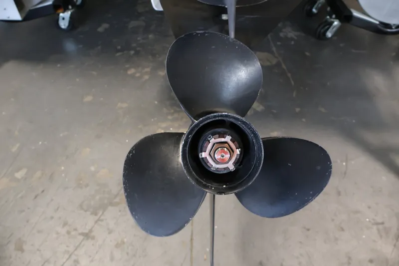 Slide: The Image of Close-up of a boat propeller from a 2012 Bennington 2075 GS. - 46