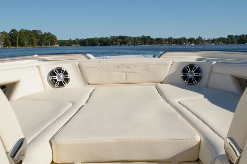 Slide: The Image of Manufacturer Provided Image: Grady-White Freedom 345 boat 2026 with luxurious seating area. - 14