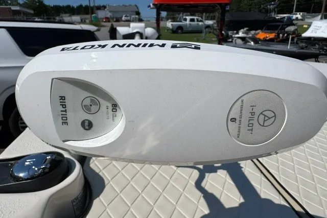 Slide: The Image of Minn Kota Riptide i-Pilot trolling motor on 2021 Carolina Skiff 19 LS boat. - 20