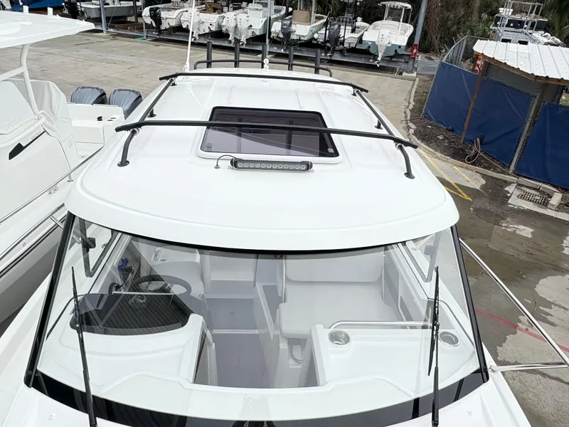 Slide: The Image of 2024 Beneteau Antares 8 boat, top view, showcasing sleek design and spacious cockpit. - 3