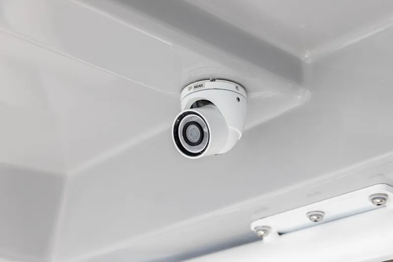 Slide: The Image of Manufacturer Provided Image: Solara S-250 CW 2025 security camera mounted on a ceiling. - 8