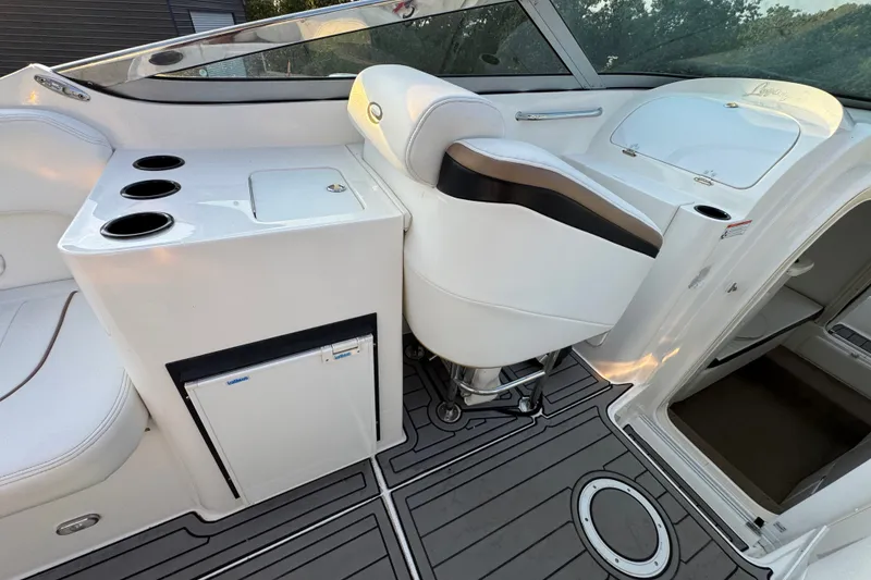 Slide: The Image of Interior of 2008 Envision 3600 Legacy ESP boat with seating and storage compartments. - 16