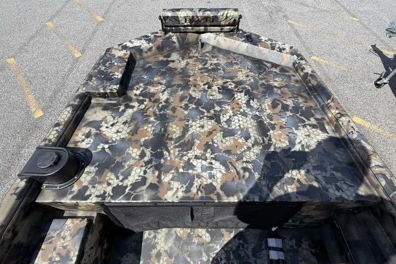 Slide: The Image of 2027 Excel 1754 Shallow Water F4 boat with camouflage pattern on deck. - 7