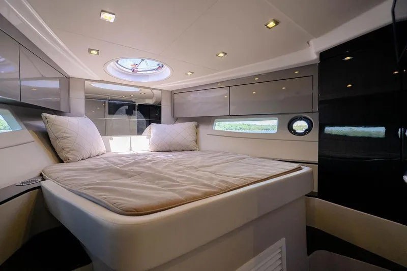 Slide: The Image of Luxurious cabin interior of 2022 Schaefer 400 Sport yacht with modern design. - 58