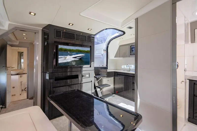 Slide: The Image of Luxurious interior of 2022 Schaefer 400 Sport yacht with modern amenities and sleek design. - 52