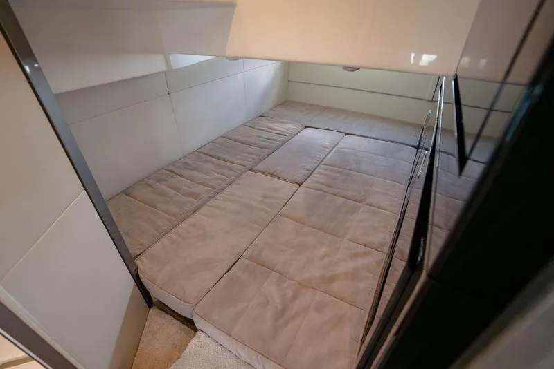 Slide: The Image of Interior cabin of 2022 Schaefer 400 Sport yacht with comfortable bedding. - 61