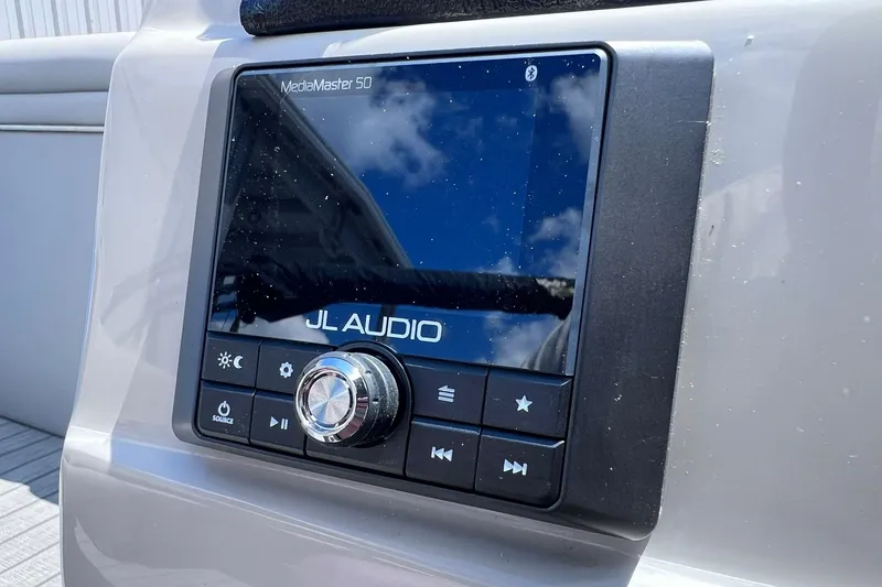 Slide: The Image of 2024 Starcraft SLS 3 boat audio system with JL Audio MediaMaster 50 display. - 23