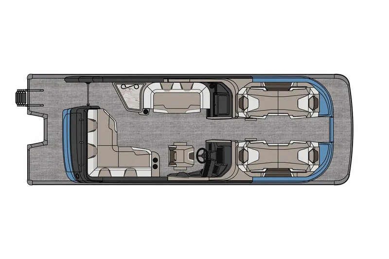 Slide: The Image of Manufacturer Provided Image: Top view of 2026 Tahoe Pontoon Grand Tahoe Elite Windshield 25 layout. - 21