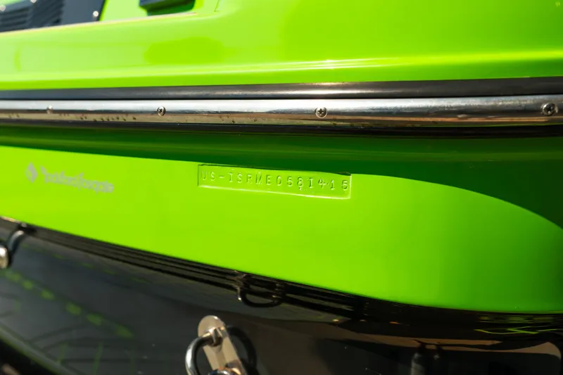 Slide: The Image of Close-up of a 2015 Moomba Mojo boat hull with identification number. - 42