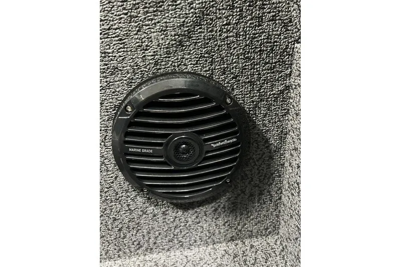 Slide: The Image of Marine-grade speaker on 2027 Lund 1875 Impact XS boat interior. - 10