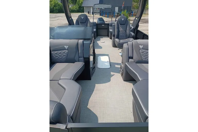 Slide: The Image of Luxurious interior of 2024 Viaggio Diamante U 22 boat with plush seating and modern design. - 9