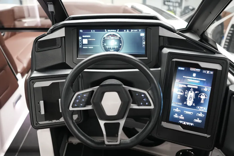 Slide: The Image of 2024 Supra SA 450 dashboard with advanced digital displays and steering wheel controls. - 19