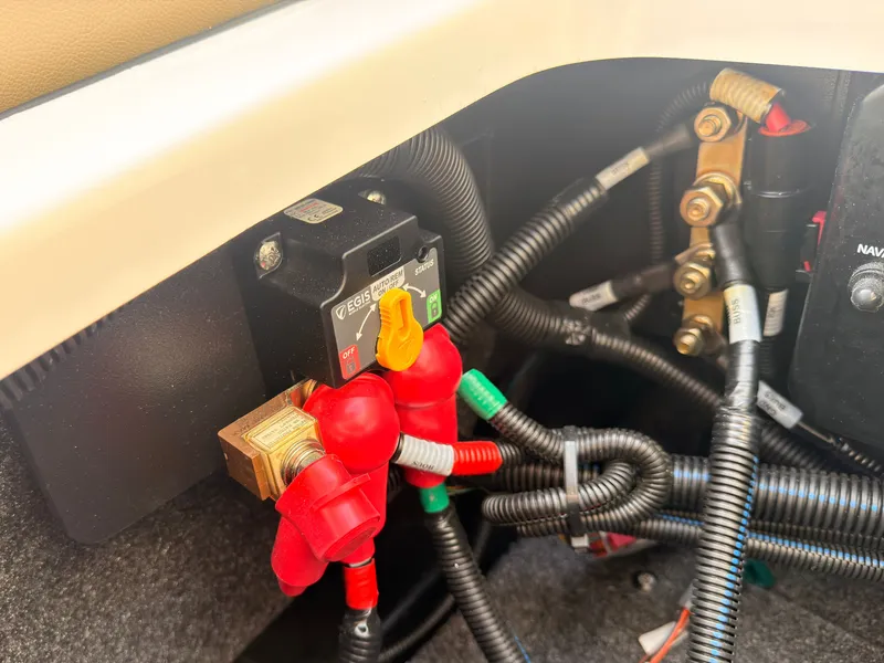 Slide: The Image of Close-up of electrical wiring and fuses in a boat. - 31