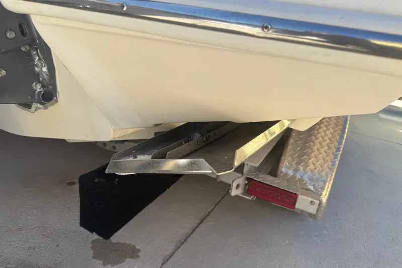 Slide: The Image of Rear view of a 2008 Scout 282 Sportfish boat on a trailer. - 72