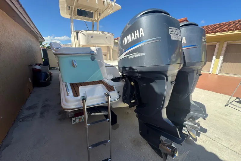 Slide: The Image of 2008 Scout 282 Sportfish boat with twin Yamaha outboard engines. - 5