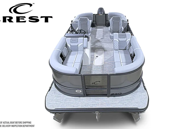 The Image of 2027 Crest Conquest 230 SLC pontoon boat with spacious seating and modern design. - 1