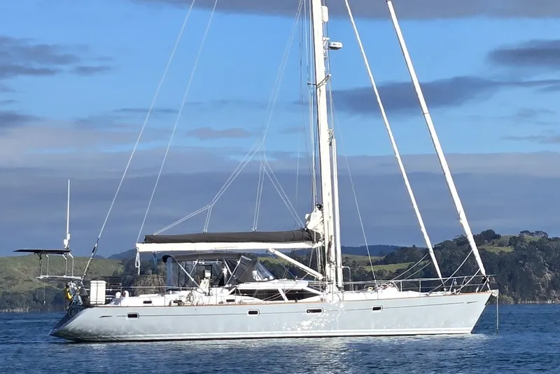 The Image of Sailing yacht Oyster 53 Deck Saloon, 1999 model, on calm waters with scenic background. - 0