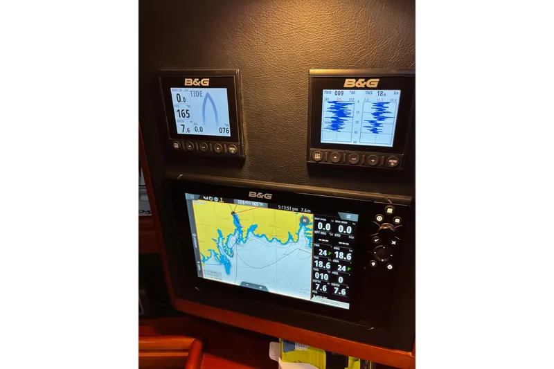 Slide: The Image of Navigation instruments on a 1999 Oyster 53 Deck Saloon yacht. - 51