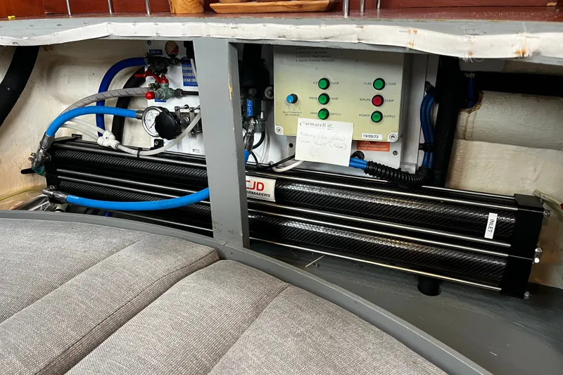 Slide: The Image of Interior view of a 1999 Oyster 53 Deck Saloon yacht's technical equipment. - 59