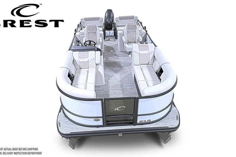 The Image of 2027 Crest Conquest 215 SLRC pontoon boat with luxurious seating and modern design. - 1