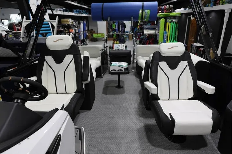 Slide: The Image of Luxurious interior of 2026 Evotti 723QL boat with modern seating and accessories. - 21