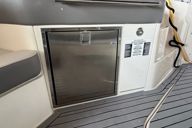 Slide: The Image of Stainless steel refrigerator on 2020 Sea Ray Sundancer 320 yacht deck. - 20