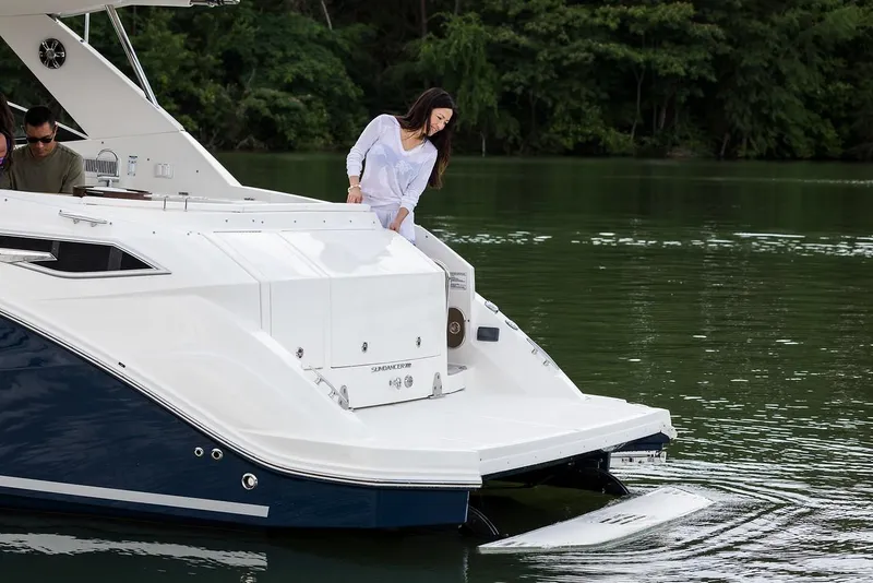 Slide: The Image of Manufacturer Provided Image: 2020 Sea Ray Sundancer 320 yacht with people enjoying the water. - 29