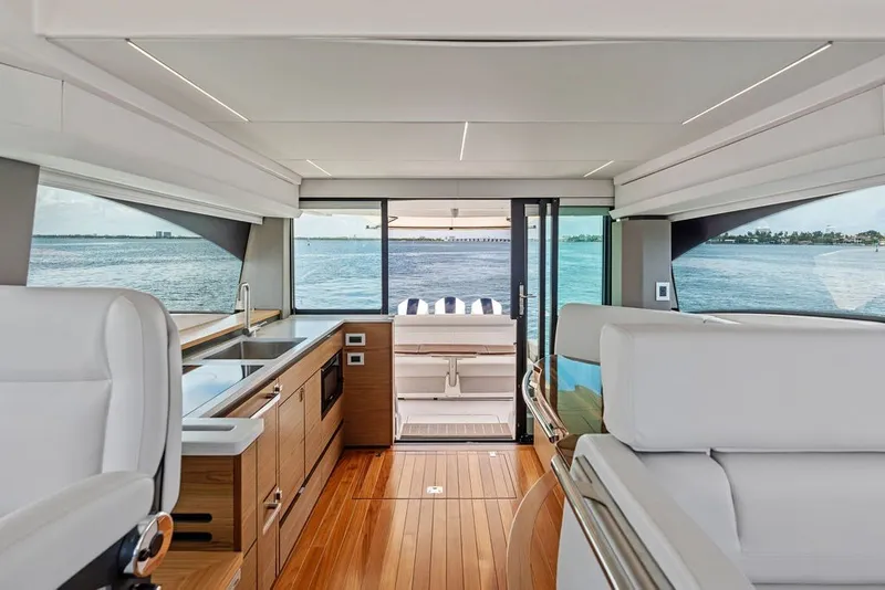 Slide: The Image of Luxurious interior of 2024 Tiara 48 LE yacht with ocean view and modern amenities. - 34
