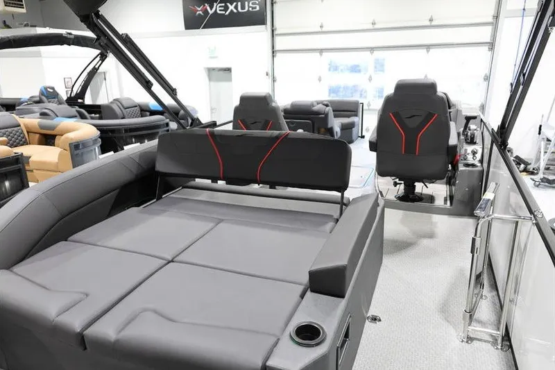 Slide: The Image of Interior of 2026 Evotti 723CS boat with modern seating and sleek design. - 16
