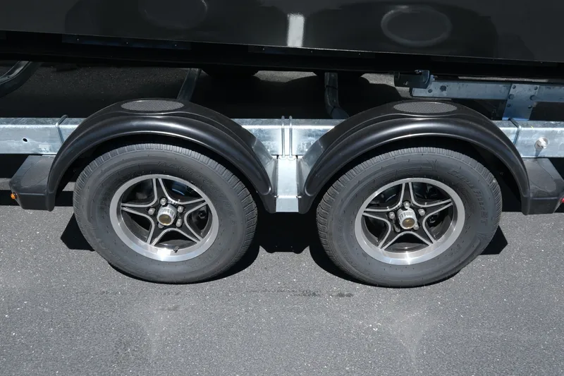 Slide: The Image of Dual axle trailer with black fenders for 2026 KingFisher 23 XAC boat. - 18