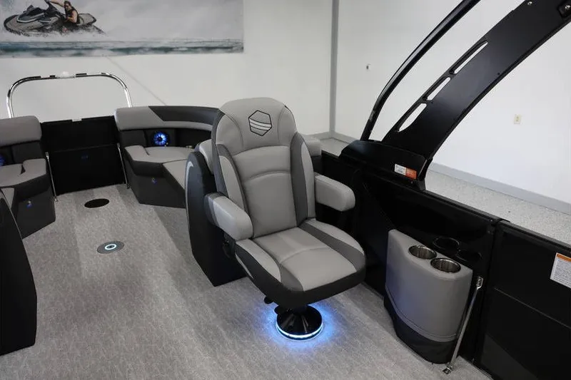 Slide: The Image of Luxurious interior of 2026 South Bay 224 RS 2.75 Hybrid Arch pontoon boat. - 13