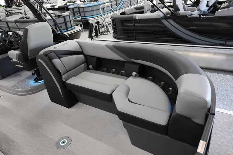 Slide: The Image of Luxurious seating on 2026 South Bay 224 RS 2.75 Hybrid Arch pontoon boat. - 8