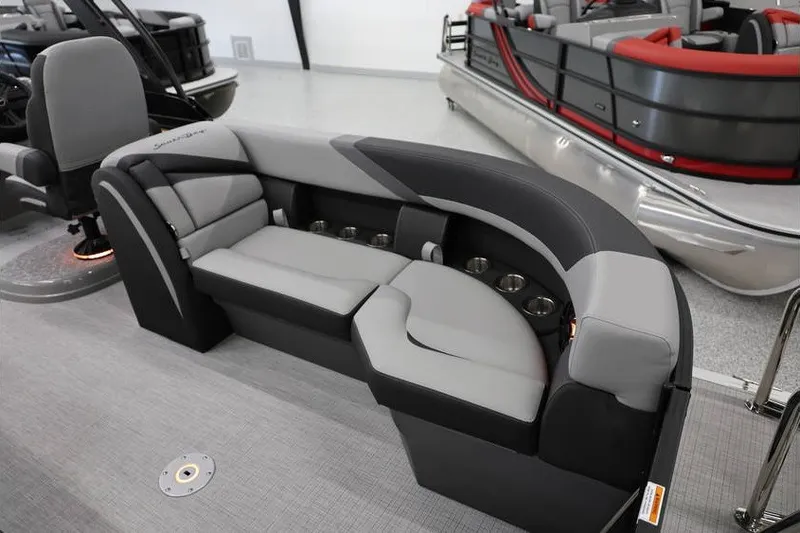Slide: The Image of Luxurious seating on 2026 South Bay 224 RS 2.75 Hybrid Arch pontoon boat. - 9