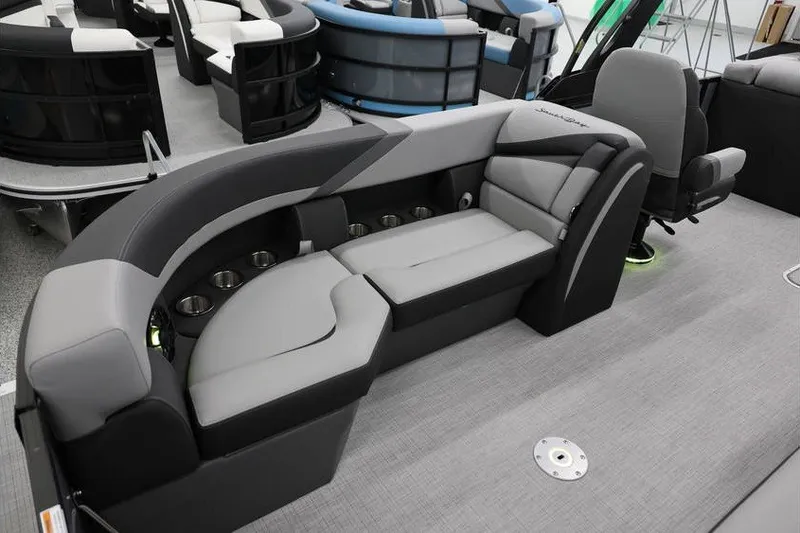 Slide: The Image of Luxurious seating on 2026 South Bay 224 RS 2.75 Hybrid Arch pontoon boat. - 10