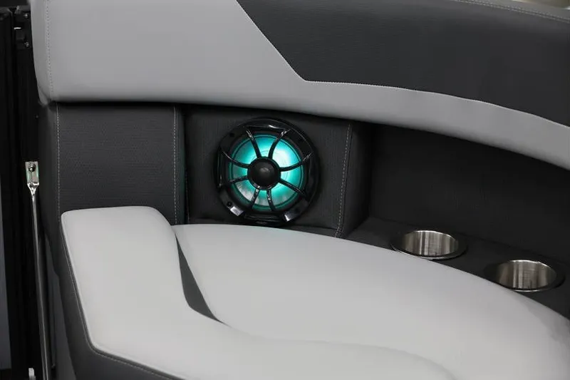 Slide: The Image of 2026 South Bay 224 RS 2.75 Hybrid Arch interior with speaker and cup holders. - 20