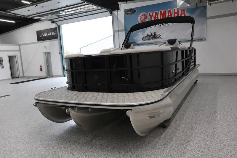 Slide: The Image of 2027 South Bay LE 224 RS 2.75 JAWS Edition pontoon boat in showroom. - 6